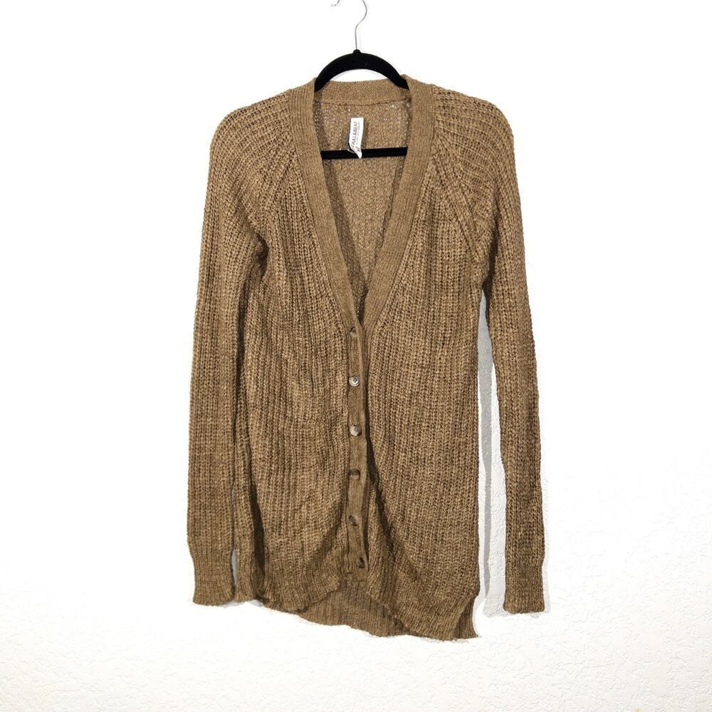 Pull&Bear Brown Knit Button Front Cardigan Size EU Large‎ / US Small
